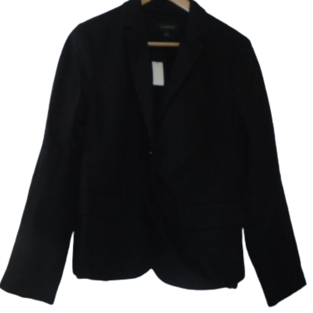 Talbots Basic Blazer 2-Button Black Jacket, 14,Nwt - image 2